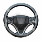 BLACKBIRD Faux Leather Steering Wheel Cover - Anti Skid Grip (Grey, 36cm / 14 inch)
