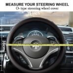 BLACKBIRD Faux Leather Car Steering Wheel Cover Universal All Cars (Black) (Medium O-Type, 38cm / 15 inch) - Image 6