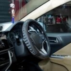 BLACKBIRD Anti Slip Car Steering Wheel Cover - Dark Grey Sporty Grip (O-Type, 38cm / 15 inch) - Image 5