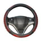 BLACKBIRD Anti Slip Car Steering Wheel Cover - Red & Black Sporty Grip (O-Type, 38cm / 15 inch)