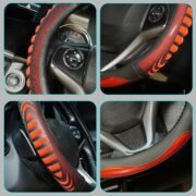 BLACKBIRD Anti-Slip Steering Wheel Cover – Red & Black, 38cm - Image 4