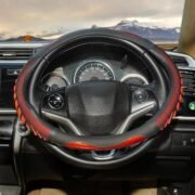 BLACKBIRD Anti-Slip Steering Wheel Cover – Red & Black, 38cm - Image 3
