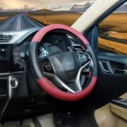 BLACKBIRD Faux Leather Steering Cover – Maroon, 36cm - Image 2