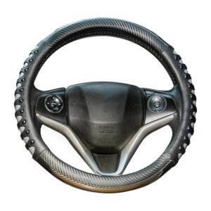 BLACKBIRD Anti Slip Car Steering Wheel Cover - Grey Sporty Grip (O-Type, 38cm / 15 inch)