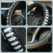 BLACKBIRD Anti-Slip Steering Wheel Cover – Grey, 38cm - Image 3