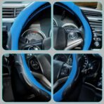 BLACKBIRD Anti Slip Car Steering Wheel Cover - Blue Sporty Grip (O-Type, 38cm / 15 inch) - Image 4