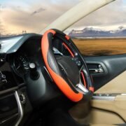 BLACKBIRD Faux Leather Steering Cover – Orange, 38cm - Image 3