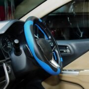 BLACKBIRD Faux Leather Steering Cover – Blue, 36cm - Image 5