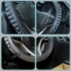BLACKBIRD Anti Slip Car Steering Wheel Cover - Dark Grey Sporty Grip (O-Type, 38cm / 15 inch) - Image 6