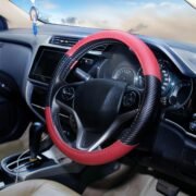 BLACKBIRD Faux Leather Steering Cover – Maroon, 36cm - Image 5