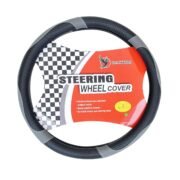 BLACKBIRD Faux Leather Steering Cover – Grey, 38cm - Image 6