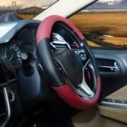 BLACKBIRD Faux Leather Steering Cover – Maroon, 36cm - Image 4