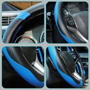 BLACKBIRD Faux Leather Steering Cover – Blue, 36cm - Image 4