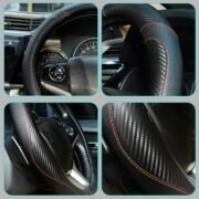 BLACKBIRD Faux Leather Steering Cover – Black, 38cm - Image 3