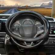 BLACKBIRD Faux Leather Steering Cover – Black, 38cm - Image 4