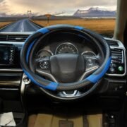 BLACKBIRD Faux Leather Steering Cover – Blue, 36cm - Image 3