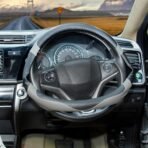 BLACKBIRD Faux Leather Steering Wheel Cover - Anti Skid Grip (Grey, 38cm / 15 inch) - Image 2
