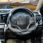 BLACKBIRD Faux Leather Steering Cover – Grey, 38cm - Image 2