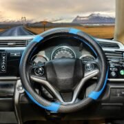 BLACKBIRD Faux Leather Steering Cover – Blue, 36cm - Image 2