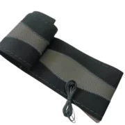 BLACKBIRD Faux Leather Stitchable Steering Cover BLACK + GREY - Image 2