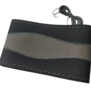 BLACKBIRD Faux Leather Stitchable Steering Cover BLACK + GREY