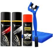 BLACKBIRD Bike Care Kit - Complete Maintenance Set with Chain Lube, Chain Cleaner, De-Rust Spray, Cleaning Brush & Microfiber Cloth