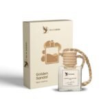 BLACKBIRD Car Perfume Hanging Pod – Golden Sandal | Natural Fragrance Air Freshener | 10ML