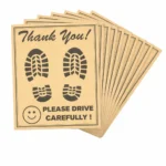 BLACKBIRD "Thank You! Please Drive Carefully" Auto Service Cards for Car Wash, Repair Shops & Valet (Kraft Paper)